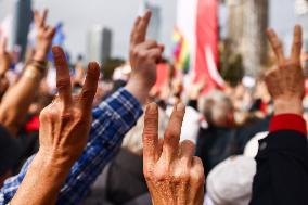 Opposition Massive Rally Ahead Of Election In Poland