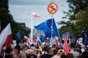 "March Of Million Hearts" - Donald Tusk's Pro-democratic Rally In Warsaw