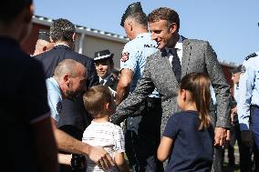 Emmanuel Macron visits Tonneins to unveil the map of 200 new gendarmerie brigades