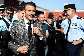 Emmanuel Macron visits Tonneins to unveil the map of 200 new gendarmerie brigades