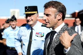 Emmanuel Macron visits Tonneins to unveil the map of 200 new gendarmerie brigades