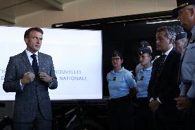 Emmanuel Macron visits Tonneins to unveil the map of 200 new gendarmerie brigades