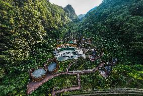 Tourists Soak in Hot Springs in Bijie