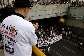 March To Commemorate 55 Years Of The Tlatelolco Massacre