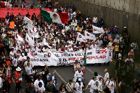 March To Commemorate 55 Years Of The Tlatelolco Massacre