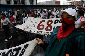 March To Commemorate 55 Years Of The Tlatelolco Massacre