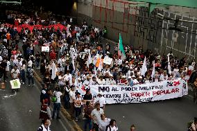 March To Commemorate 55 Years Of The Tlatelolco Massacre