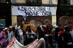 March To Commemorate 55 Years Of The Tlatelolco Massacre