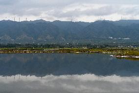 Salt Lake Autumn Scenery in Yuncheng