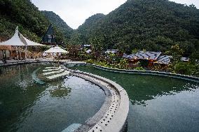 Tourists Soak in Hot Springs in Bijie