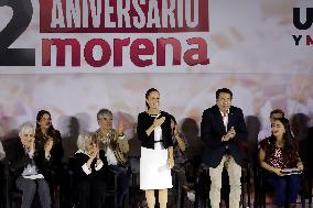 Claudia Sheinbaum Pardo, Presidential Candidate, Celebrates The 12 Years Of Her Party