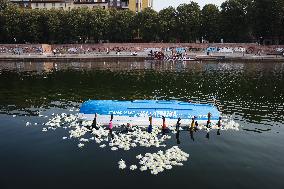 The Installation In Milan To Commemorate The Lampedusa Shipwreck Of 3 October 2013 In Which 368 Migrants Died At Sea
