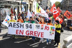 AESH Demonstration In Paris