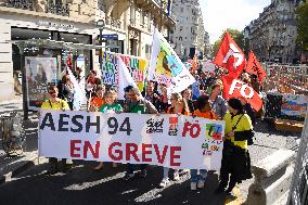 AESH Demonstration In Paris