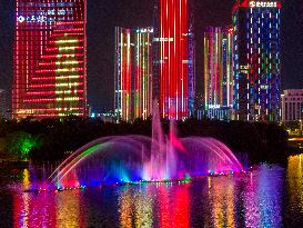 Fountain Color Celebrate The National Day