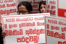 Ceylon Bank Employees Union Protest On Colombo
