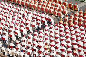 Pope Francis Presides A Mass Concelebrated By The New Cardinals For The Start Of The XVI General Assembly Of The Synod Of Bishop
