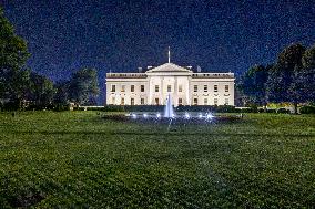 The Northern Side Of The White House In Washington DC During The Night