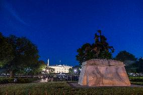 The Northern Side Of The White House In Washington DC During The Night