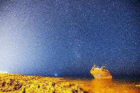 Milky Way In The Wreck Of Torre San Giovanni