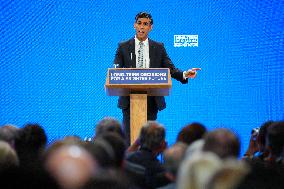 BRITAIN-MANCHESTER-CONSERVATIVE PARTY-ANNUAL CONFERENCE-RISHI SUNAK-SPEECH