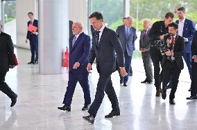 President Of Brazil, Luiz Inácio Lula Da Silva, Receives Prime Minister Of The Netherlands, Mark Rutte.