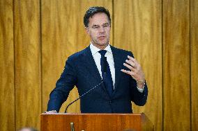 President Of Brazil, Luiz Inácio Lula Da Silva, Receives Prime Minister Of The Netherlands, Mark Rutte.