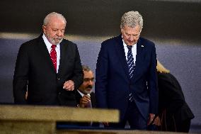 Brazilian President Luiz Inácio Lula Da Silva Receives Finnish President Sauli Niinistö.