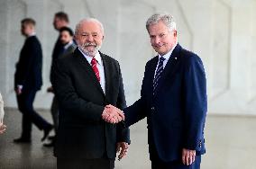 Brazilian President Luiz Inácio Lula Da Silva Receives Finnish President Sauli Niinistö.