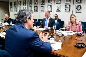 Brazilian Economy Minister Fernando Haddad Receives The Queen Of The Netherlands, Máxima Zorreguieta Cerrut.