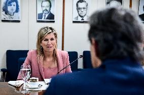 Brazilian Economy Minister Fernando Haddad Receives The Queen Of The Netherlands, Máxima Zorreguieta Cerrut.