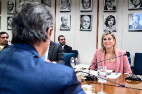 Brazilian Economy Minister Fernando Haddad Receives The Queen Of The Netherlands, Máxima Zorreguieta Cerrut.