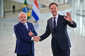 President Of Brazil, Luiz Inácio Lula Da Silva, Receives Prime Minister Of The Netherlands, Mark Rutte.