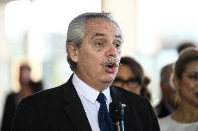 Brazilian President Luiz Inácio Lula Da Silva Receives Argentine President Alberto Fernández.