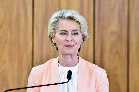 President Of Brazil, Luiz Inácio Lula Da Silva, Receives President Of The European Commission, Ursula Von Der Leyen.