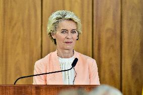 President Of Brazil, Luiz Inácio Lula Da Silva, Receives President Of The European Commission, Ursula Von Der Leyen.