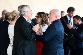 Brazilian President Luiz Inácio Lula Da Silva Receives Argentine President Alberto Fernández.