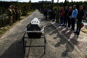 Flags On The Graves Of Ukrainian Soldiers On The Alley Of Heroes In Irpin