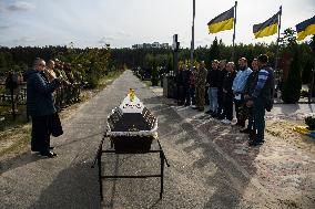 Flags On The Graves Of Ukrainian Soldiers On The Alley Of Heroes In Irpin