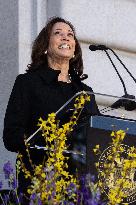 CA: Vice President Kamala Harris attends the memorial service for Senator Dianne Feinstein