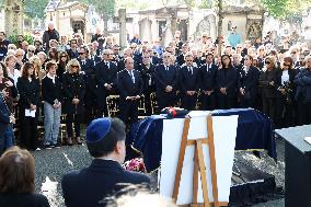 Funeral Of French Journalist Jean-Pierre Elkabbach - Paris