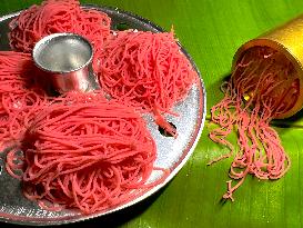 Beetroot Idiyappam And Chickpea Curry