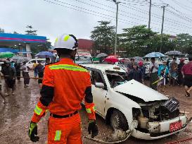 MYANMAR-YANGON-ROAD ACCIDENT