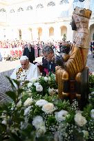Pope Francis receives members of the Brotherhood of the Mother of God of Montserrat