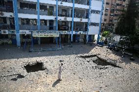 Israeli Airstrike Flattens UNRWA School In Gaza City