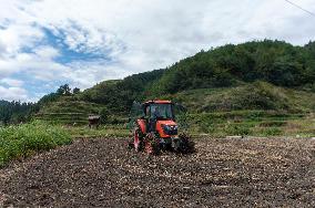 Farmers Plow Land in Congjiang