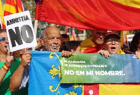 Demonstration against the amnesty and the right to self-determination in Barcelona