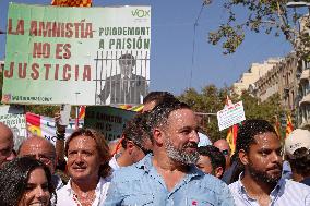 Demonstration against the amnesty and the right to self-determination in Barcelona