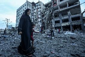 Aftermath Of Israeli Air Strikes In Gaza