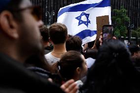 Palestinian Rally In Response To Hamas Attack In New York City